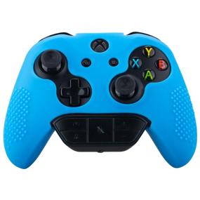 img 3 attached to 9CDeer Silicone Cover Skin Sleeve Case with Studs and Thumb Grips 🎮. Analog Caps for Xbox One/S/X Controller Blue - Compatible with Official Stereo Headset Adapter