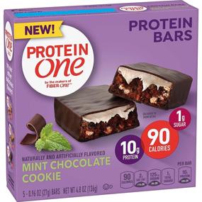 img 4 attached to 🍫 Протеиновый батончик Protein One с мятным шоколадным печеньем, 90 калорий, упаковка из 5 штук