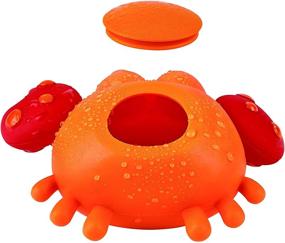 img 1 attached to Silicone and Non-Toxic Rock Pool Squirters for Baby and Toddler Bath Time - Colorful Water Spouting Crab and Fish with Suction Base