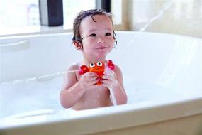 img 2 attached to Silicone and Non-Toxic Rock Pool Squirters for Baby and Toddler Bath Time - Colorful Water Spouting Crab and Fish with Suction Base