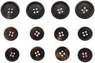 🦌 set of 12 genuine horn blazer suits buttons for blazers, suits, sport coats, uniforms, jackets - brown (q355) logo