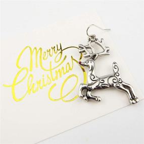 img 3 attached to 🦌 Vibrant Christmas Vintage Reindeer CZ Dangle Earrings - Perfect Holiday Gift for Women and Girls