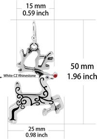 img 2 attached to 🦌 Vibrant Christmas Vintage Reindeer CZ Dangle Earrings - Perfect Holiday Gift for Women and Girls