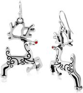 🦌 vibrant christmas vintage reindeer cz dangle earrings - perfect holiday gift for women and girls logo