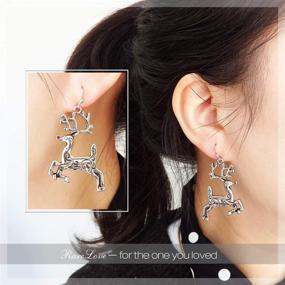 img 1 attached to 🦌 Vibrant Christmas Vintage Reindeer CZ Dangle Earrings - Perfect Holiday Gift for Women and Girls