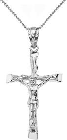 img 4 attached to 🔗 CaliRoseJewelry Sterling Crucifix Textured Necklace: Perfect Jewelry Gift for Boys