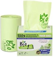 🌱 bio amazing - eco-friendly compostable and biodegradable green trash bags, ideal for compost and kitchen organic waste, strong & leak-proof, puncture resistant, fit various tall kitchen trash can shapes, 50 count, 13 gal/49.2 l logo