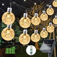 🌞 enhance your outdoor space with solar string lights - 60 led 36ft patio lights with 8 modes, solar powered/usb, waterproof crystal ball design for patio, lawn, garden, wedding, party, christmas decor (warm white) логотип