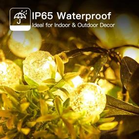 img 3 attached to 🌞 Enhance Your Outdoor Space with Solar String Lights - 60 LED 36ft Patio Lights with 8 Modes, Solar Powered/USB, Waterproof Crystal Ball Design for Patio, Lawn, Garden, Wedding, Party, Christmas Decor (Warm White)