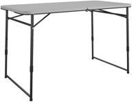 🌲 компактный переносной складной столик cosco 4 фута: серый, подходит для использования на открытом и закрытом воздухе, для ремесел, пикников, кемпинга+ логотип