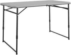 img 4 attached to 🌲 Компактный переносной складной столик COSCO 4 фута: серый, подходит для использования на открытом и закрытом воздухе, для ремесел, пикников, кемпинга+