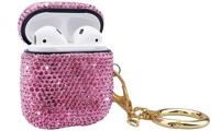 💎 bling airpods case - molova shining diamond rhinestone cover, shockproof & compatible with apple airpods wireless charging case - pink, with keychain logo