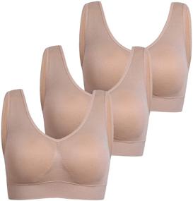 img 3 attached to 👗 Streamlined Comfort: Prettywell Women's Seamless & Wirefree Clothing with Removable Features