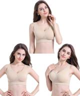👗 streamlined comfort: prettywell women's seamless & wirefree clothing with removable features logo