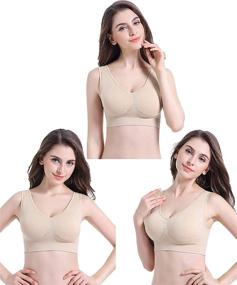 img 4 attached to 👗 Streamlined Comfort: Prettywell Women's Seamless & Wirefree Clothing with Removable Features