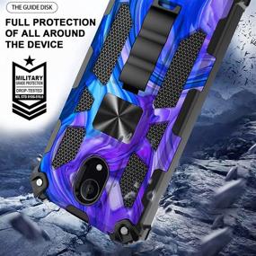 img 1 attached to 📱 Wiko Ride 2 Case: Heavy-Duty Shockproof Cover with Screen Protector, Magnetic Car Mount, Kickstand Holder - Purple Blue