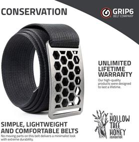 img 3 attached to Honeycomb Belts: Stylish Gunmetal Buckle Black Men's Accessories and Belts