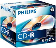 📀 philips cd-r 80 min 52x speed - standard jewel case - pack of 10 single discs logo
