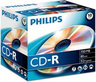 📀 philips cd-r 80 min 52x speed - стандартный корпус jewel case - упаковка из 10 одиночных дисков логотип