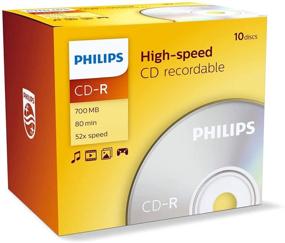 img 1 attached to 📀 Philips CD-R 80 Min 52x Speed - Стандартный корпус Jewel Case - Упаковка из 10 одиночных дисков