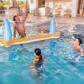img 1 attached to 🏐 Inflatable Volleyball with Bonus Basketball: Splash into Fun with Swimming Sports set
