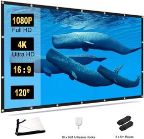 img 4 attached to Towond 4K 16:9 HD Foldable Anti-Crease Portable Outdoor Projector Screens: Ultimate Outdoor Indoor Backyard Movie Screen, Front & Rear Projection Compatible, White-120inch