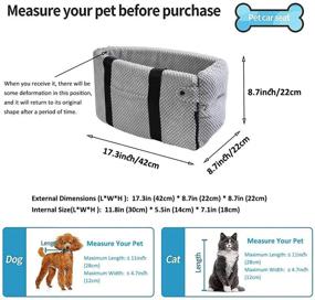 img 2 attached to Falalahi Dog Console Car Seat and Travel Carrier Bed for Small Pets - Cat and Dog Booster Seat on Armrest Box, Ideal for Pets Under 8 lbs