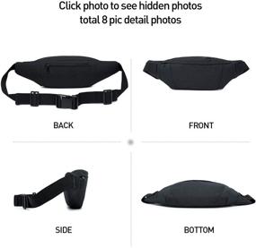 img 1 attached to 🎒 Premium Large Black Waist Bag Fanny Pack - Waterproof Lightweight for Men and Women, Ideal for Sport, Gym, Travel, and Work