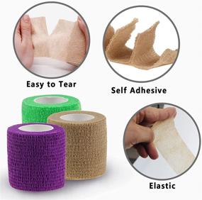 6pcs 2 X 5 Yard Self-adhesive Bandage Wraps Sports Elastic Adhesive  Bandages For Sports Injuries First Aid