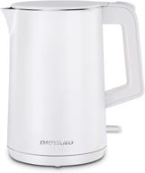 stainless steel double wall electric kettle by dioyano - fast heating tea kettle, cordless water boiler with auto shut-off, boil-dry protection - 1.5l capacity, bpa-free (white) логотип