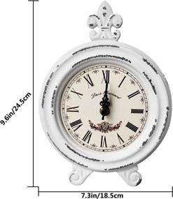 img 2 attached to White Vintage Desk Clock on Stand 🕰️ - Rustic Table Clock for Living Room Decor