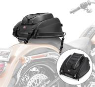 🏍️ premium motorcycle tail bags with rain cover and straps - compatible with sportster dyna softail - black logo