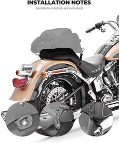 img 3 attached to 🏍️ Premium Motorcycle Tail Bags with Rain Cover and Straps - Compatible with Sportster Dyna Softail - Black