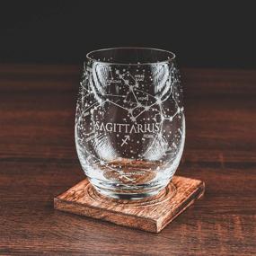 img 3 attached to ♐ Hand Etched Sagittarius Stemless Wine Glass - Greenline Goods 15 oz – Zodiac Glassware with Star Constellations and Astrological Sign on the Base - Astrology Wine Glass (Single Glass)