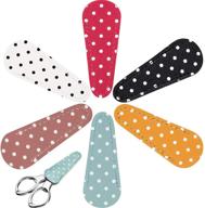 6-piece polka dot embroidery scissors set with protective leather sheath - ultimate scissors protection! logo