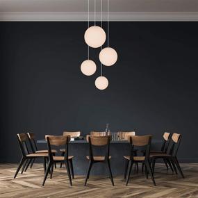 img 1 attached to 💡 Kira Home Ceres 8" Mid-Century Modern Hanging Orb Pendant Light - Sleek Matte White Frosted Diffuser, White Finish