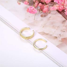 img 1 attached to 👣 2-Piece Toe Ring Set: Sterling Silver Vintage Design Adjustable Rings for Women, Girls - FunRun Jewelry