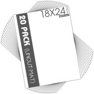 📦 mat board center white uncut mat - full sheet - 20 pack, 18x24" (ideal for art, prints, photos, and more) logo