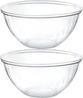 🍽️ clear disposable round plasticpro serving bowls - ideal for parties, snacks, salads, chips, candy dishes - set of 2, 48 ounce logo