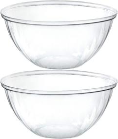 img 4 attached to 🍽️ Clear Disposable Round Plasticpro Serving Bowls - Ideal for Parties, Snacks, Salads, Chips, Candy Dishes - Set of 2, 48 OUNCE