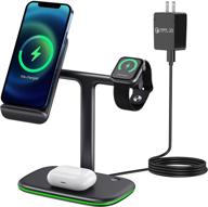 🔌 apetiy 3-in-1 wireless charging station - qi fast charger stand for apple watch series se 6 5 4 3 2, airpods pro 2, and iphone 12 pro max 11 xr xs x 8 plus - charging stand dock logo