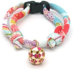 img 2 attached to PetSoKoo Four-Leaf Clover Cat Collar: Cute Kitten Collar with Breakaway Buckle. Authentic Japan Chirimen Design. Ideal for Girl or Boy Cats.