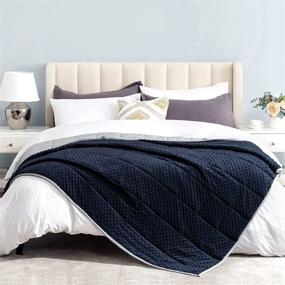 img 1 attached to Angelhood Weighted Blanket Premium Blue Gray