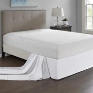 madison park simple fit bedskirt, 6 x 236 x 26 inches, white logo
