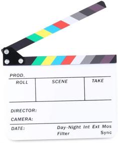 img 2 attached to 🎬 Неэвер акриловая пластиковая команда режиссера 10x8"/25x20см: вырезка сцены действия, табличка с палочками разных цветов - повышение эффективности производства фильмов.