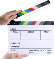 🎬 neewer acrylic plastic 10x8"/25x20cm director's film clapboard: cut action scene clapper board slate with color sticks - enhance film production efficiency logo