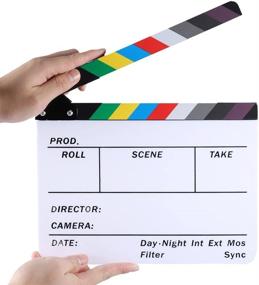img 4 attached to 🎬 Neewer Acrylic Plastic 10x8"/25x20cm Director's Film Clapboard: Cut Action Scene Clapper Board Slate with Color Sticks - Enhance Film Production Efficiency