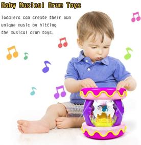 img 2 attached to 🎠 Музыкальные игрушки Woby Carousel Hand Drum: Захватывающая игрушка для развития ребенка с огнями для младенцев мальчиков и девочек