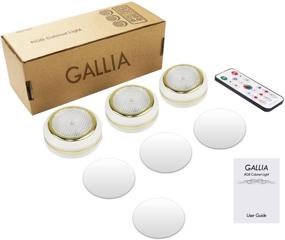 img 1 attached to 💡 Wireless LED Puck Lights with Remote Control - GALLIA Battery Powered RGB Under Cabinet Lighting with 4 Dynamic Modes and Timer Off Function (3 Packs, Small-White)