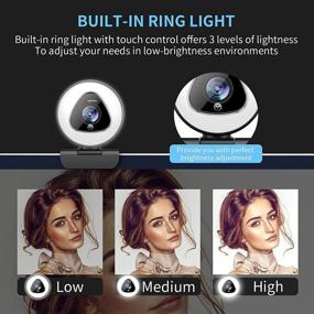 img 3 attached to 1080P Autofocus Computer Camera with Ring Light - Digital Zoom Webcams with Microphone, Adjustable Brightness - Streaming Webcam for Xbox Twitch Gaming USB PC - Web Camera for Laptop Desktop